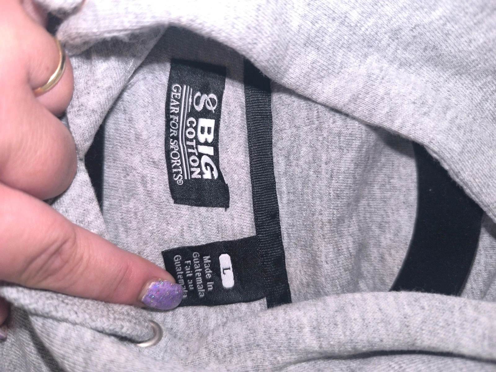 Moletom cinza com capuz Big Cotton L Winona State Alumni – photo 3